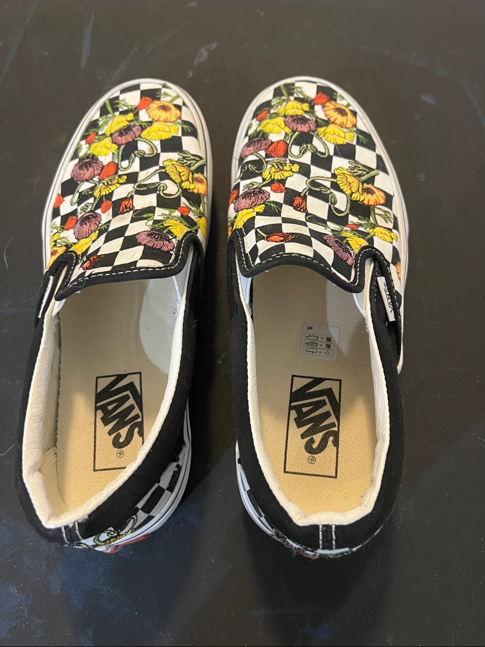 Vans poppy checkerboard platform Slip-Ons Floral Print used - Picture 4 of 12